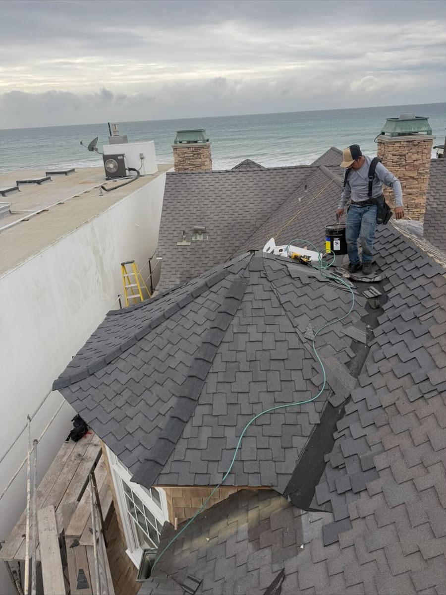 New shingle roof on a coastal Los Angeles home